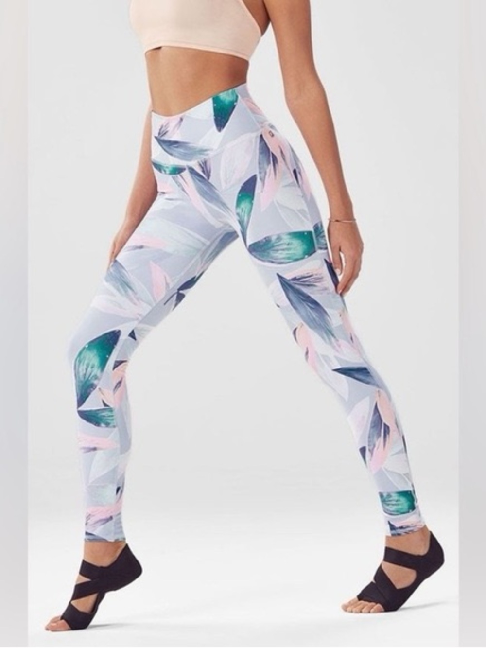 Fabletics tropical leaf-print leggings size XS